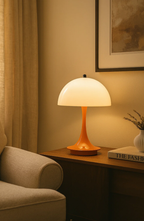 Space Age Design thin Stem Mushroom Lamp