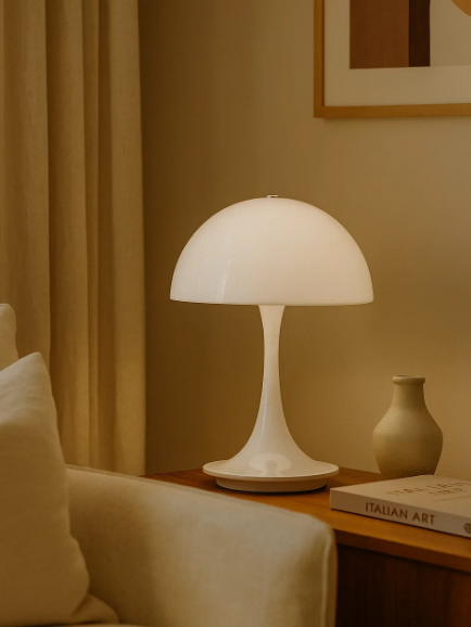 Space Age Design thin Stem Mushroom Lamp