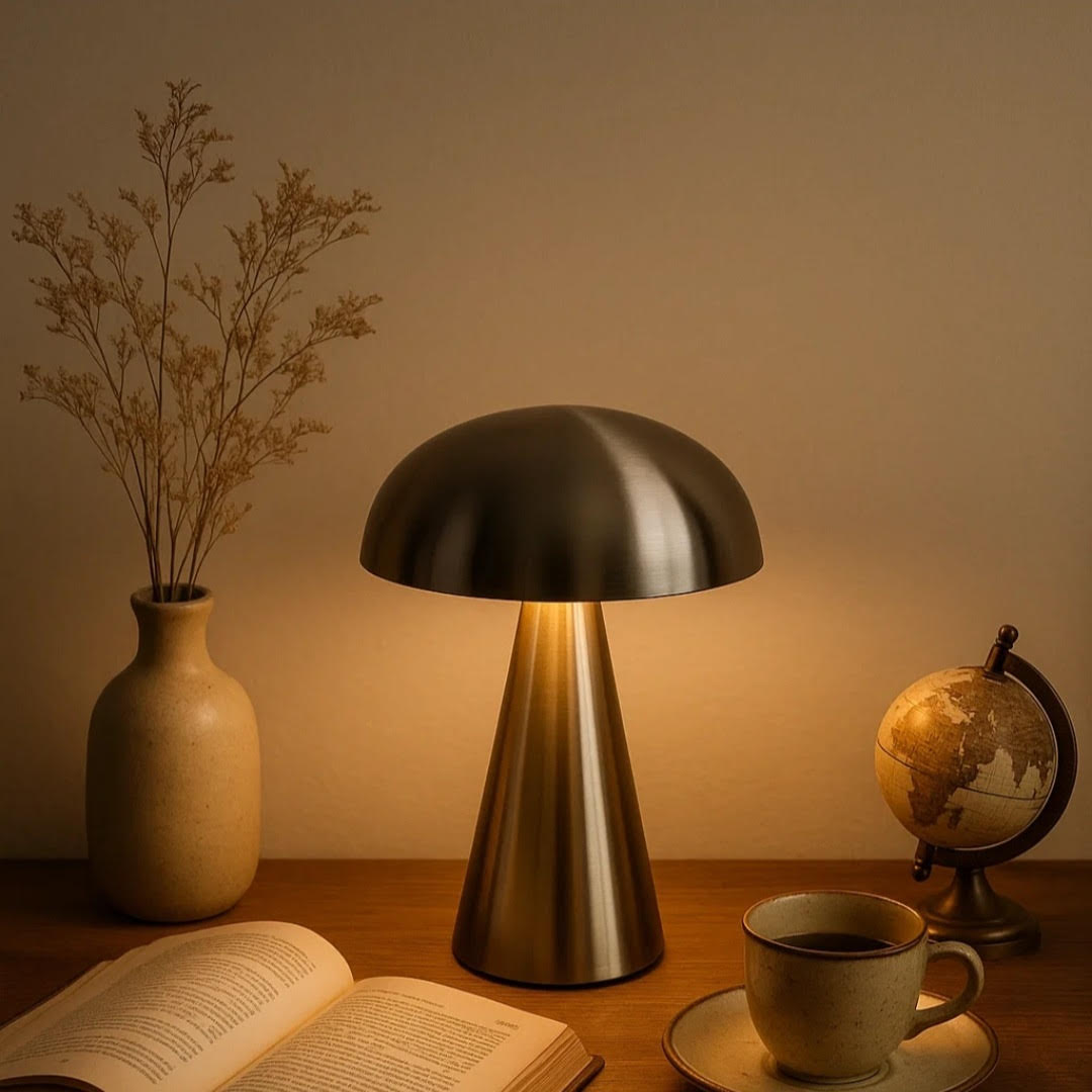 Vintage design aluminum mushroom lamp